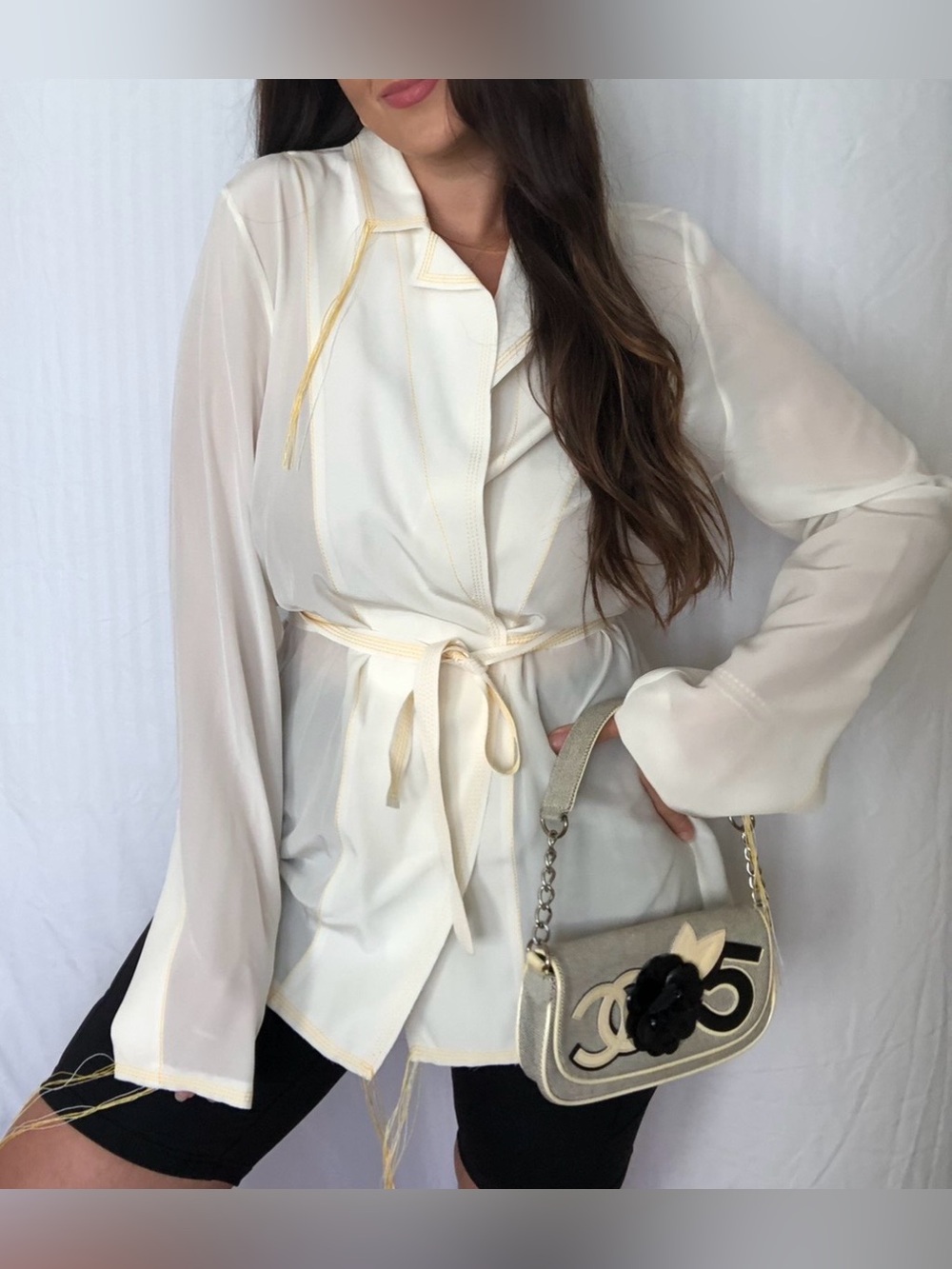Acne Studios 100% Silk Wrap Blouse
